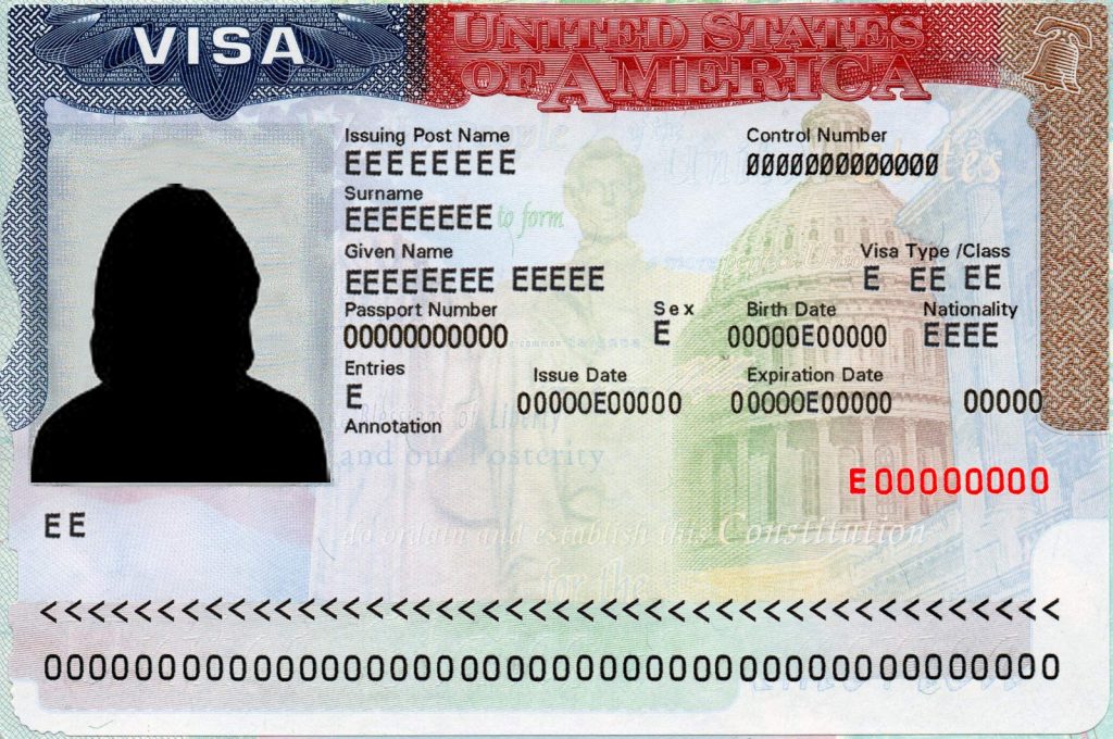 Sample US Nonimmigrant visa