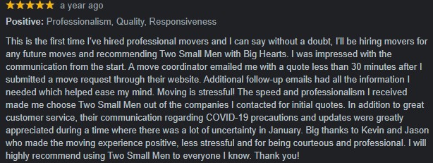 User review: Two Small Men with Big Hearts Moving